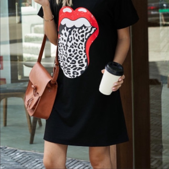 Leopard lips relaxed fit T-shirt dress - Picture 2 of 8
